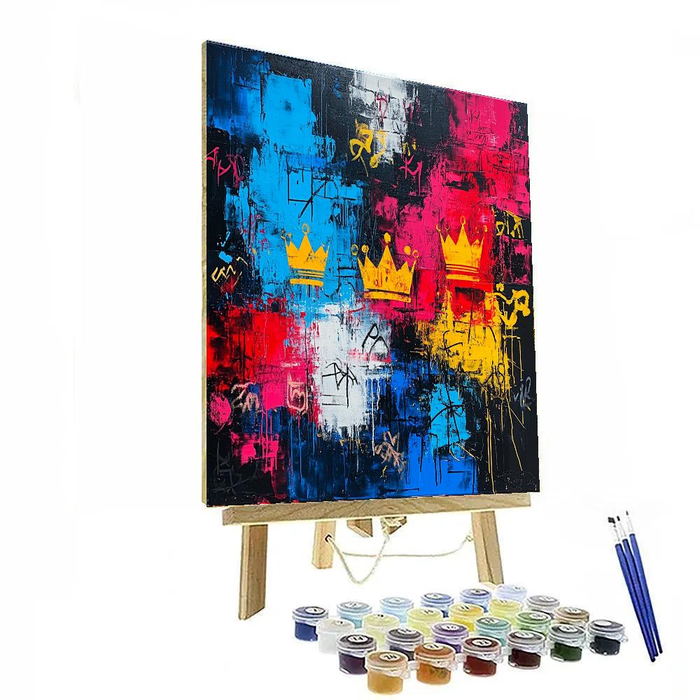 Jean-Michel Basquiat Inspired Urban Cosmos Abstraction paint by number