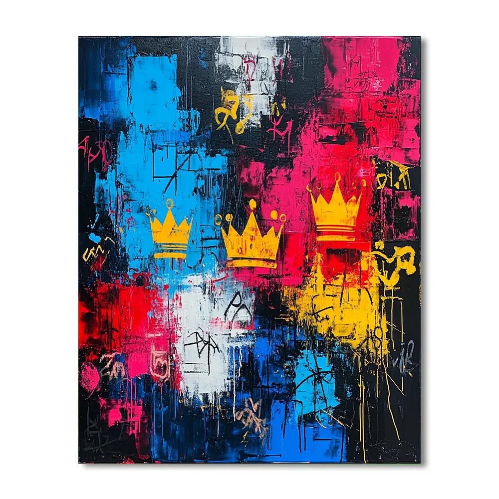 Jean-Michel Basquiat Inspired Urban Cosmos Abstraction paint by number