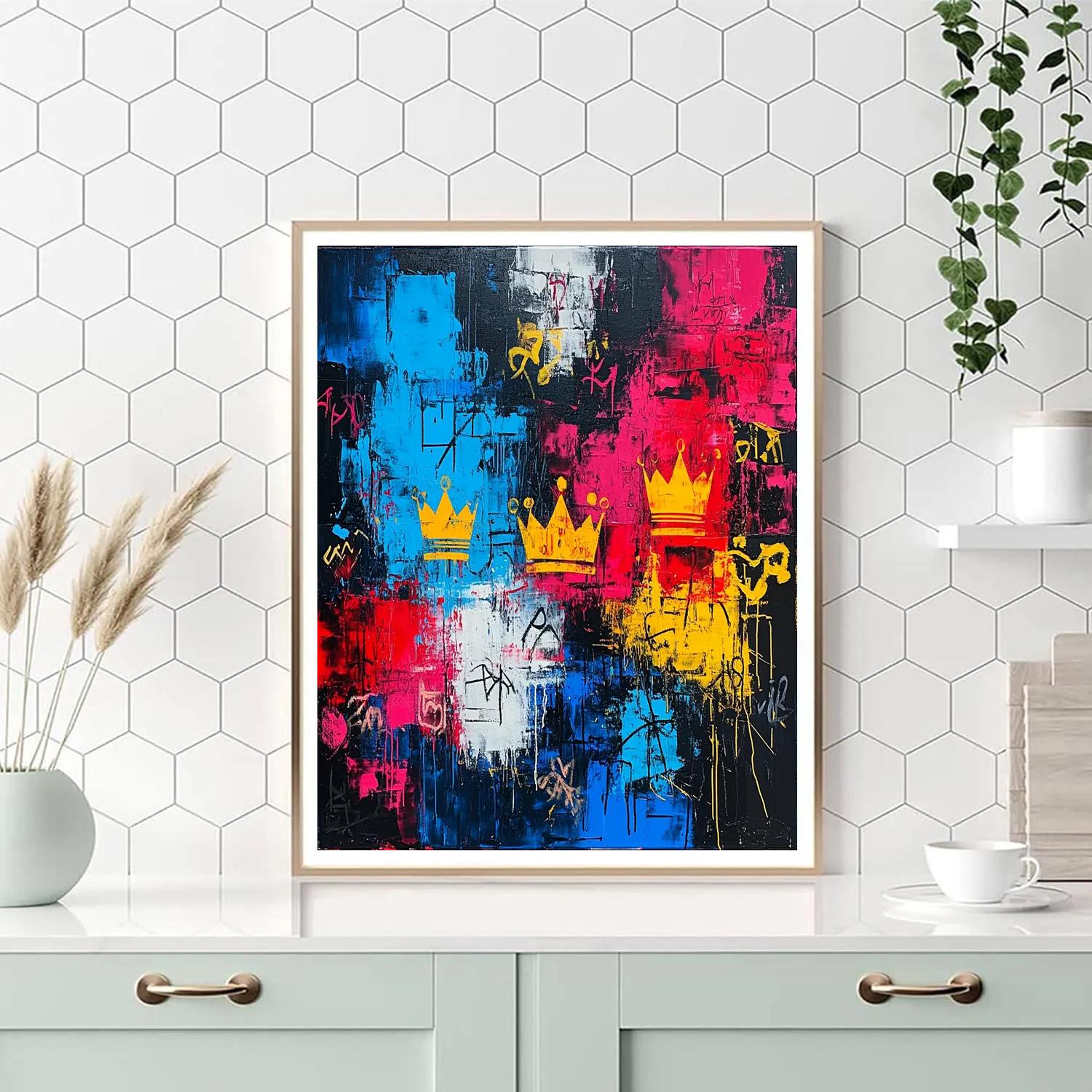 Jean-Michel Basquiat Inspired Urban Cosmos Abstraction paint by number