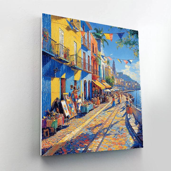 Promenade Of La Boca Colorful Houses Buenos Aires Argentina paint by number