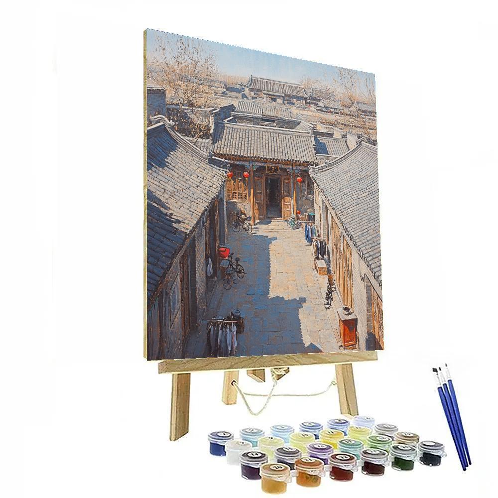 Hutong Courtyard View From Above Beijing China Paint by numbers art