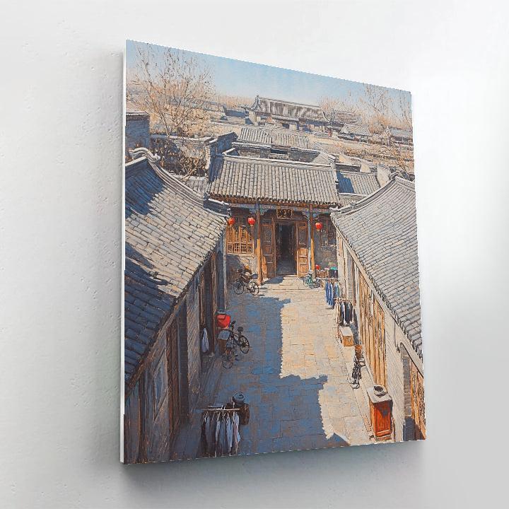 Hutong Courtyard View From Above Beijing China Paint by numbers art