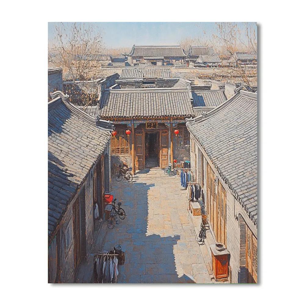 Hutong Courtyard View From Above Beijing China Paint by numbers art