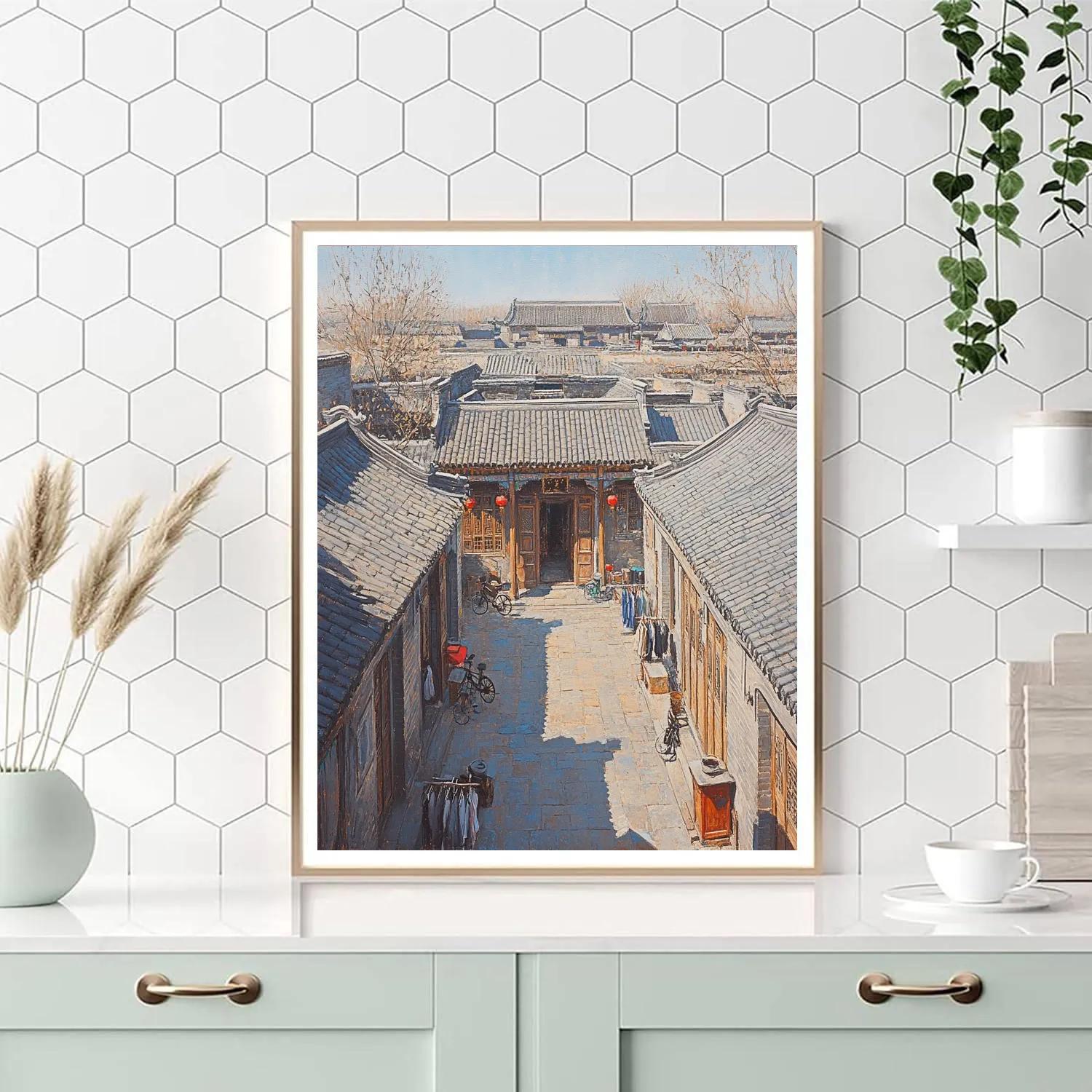 Hutong Courtyard View From Above Beijing China Paint by numbers art