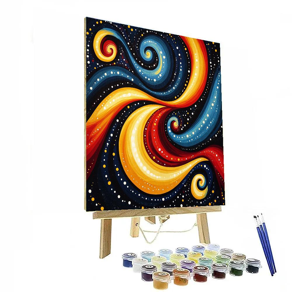 Yayoi Kusama Inspired Cosmic Infinite Spirals Numbered painting kits