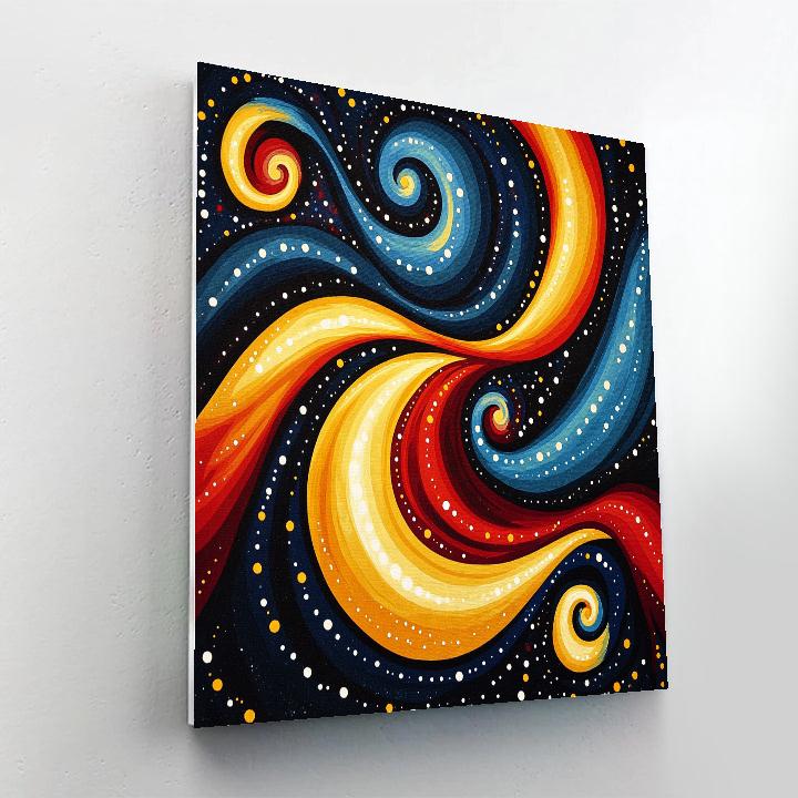 Yayoi Kusama Inspired Cosmic Infinite Spirals Numbered painting kits