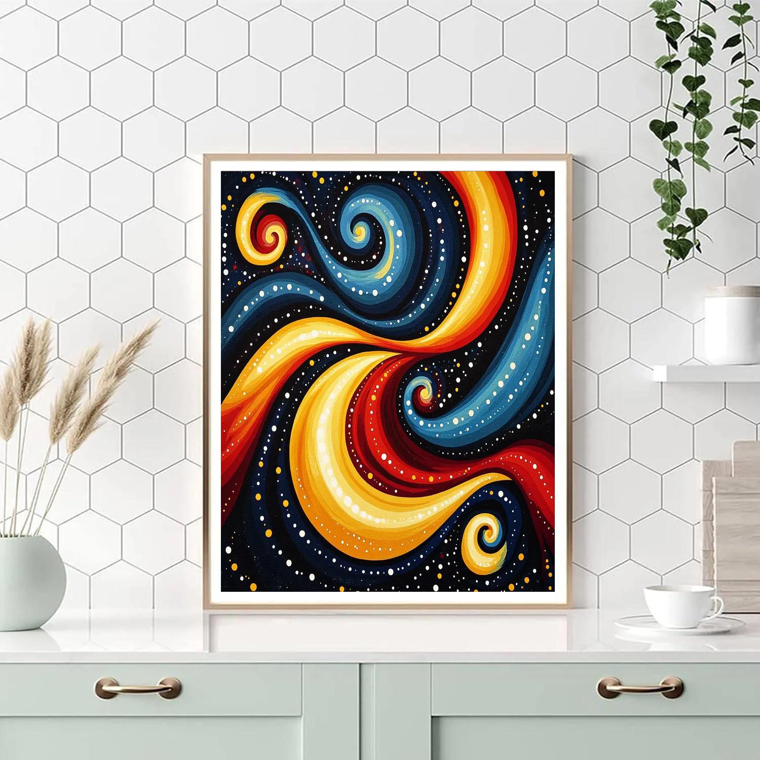 Yayoi Kusama Inspired Cosmic Infinite Spirals Numbered painting kits