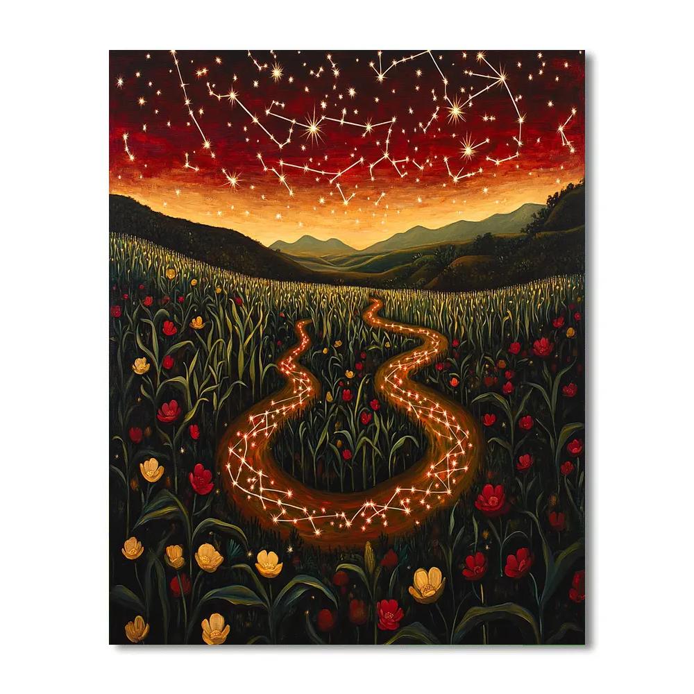 Frida Kahlo Inspired Mythic Constellation Milpa Garden DIY paint by numbers