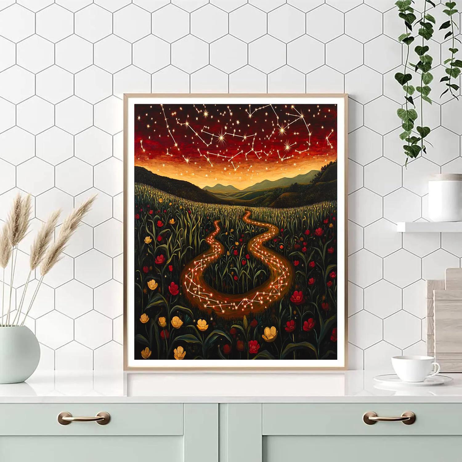 Frida Kahlo Inspired Mythic Constellation Milpa Garden DIY paint by numbers