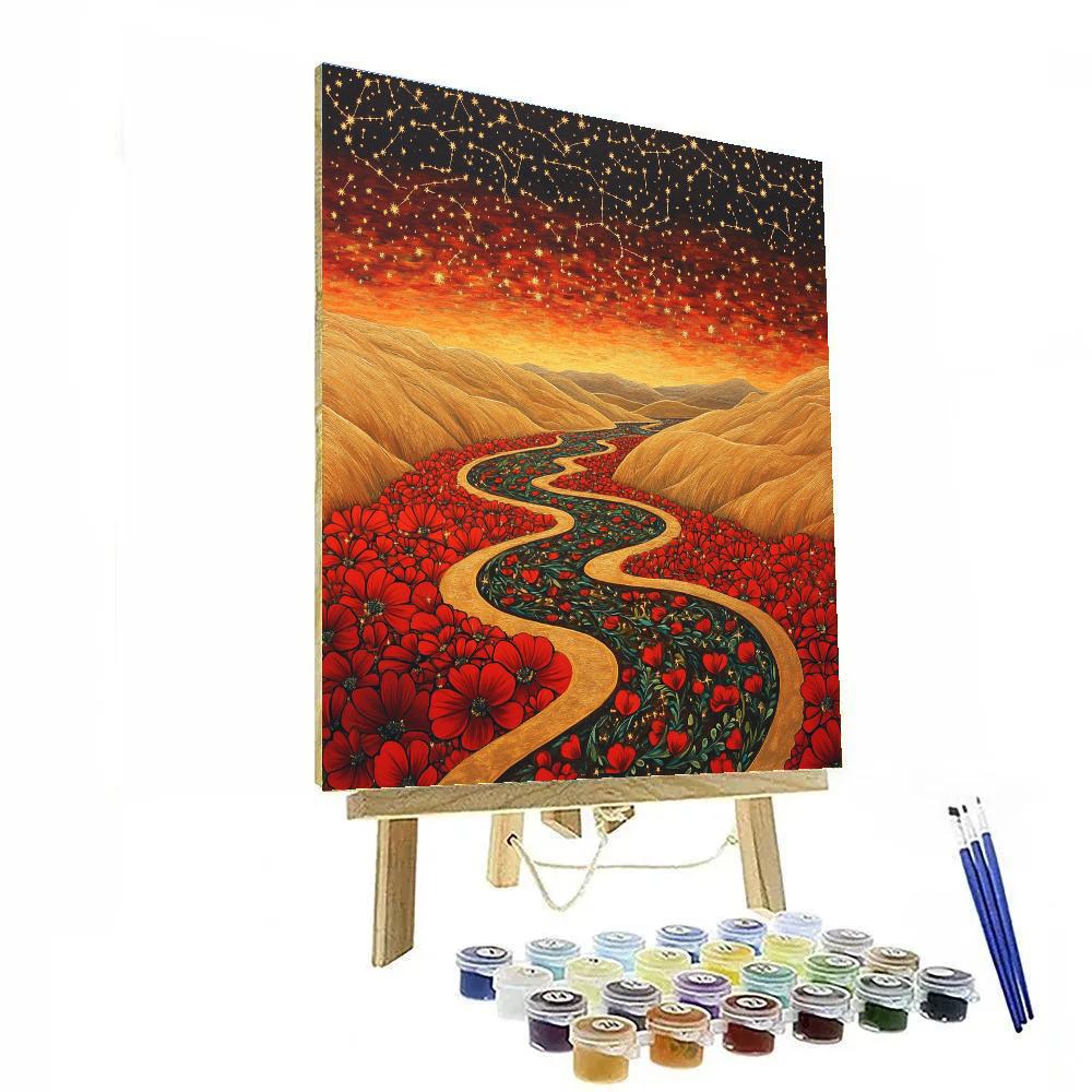 Frida Kahlo Inspired River Of Petals Cosmic Paint by numbers kits