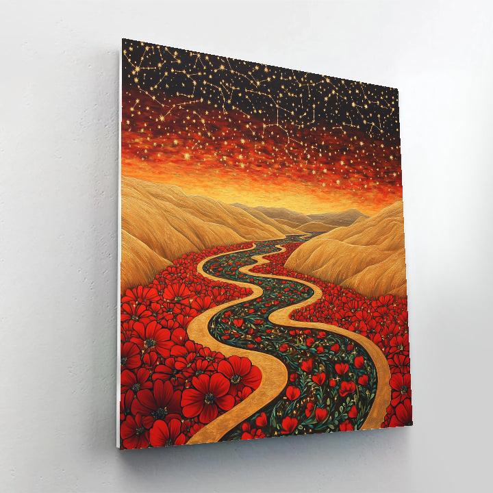 Frida Kahlo Inspired River Of Petals Cosmic Paint by numbers kits