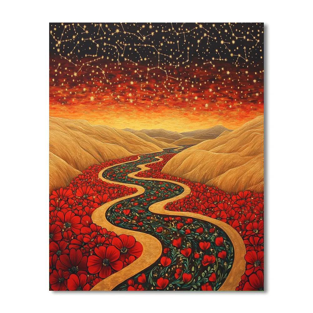 Frida Kahlo Inspired River Of Petals Cosmic Paint by numbers kits