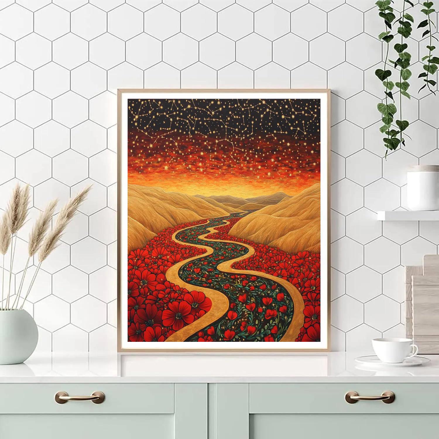 Frida Kahlo Inspired River Of Petals Cosmic Paint by numbers kits