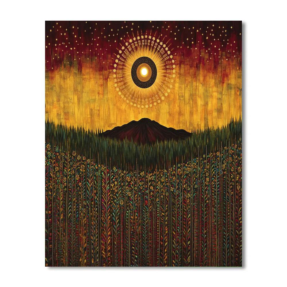 Frida Kahlo Inspired Sun Wound Healing Eclipse painting number kit