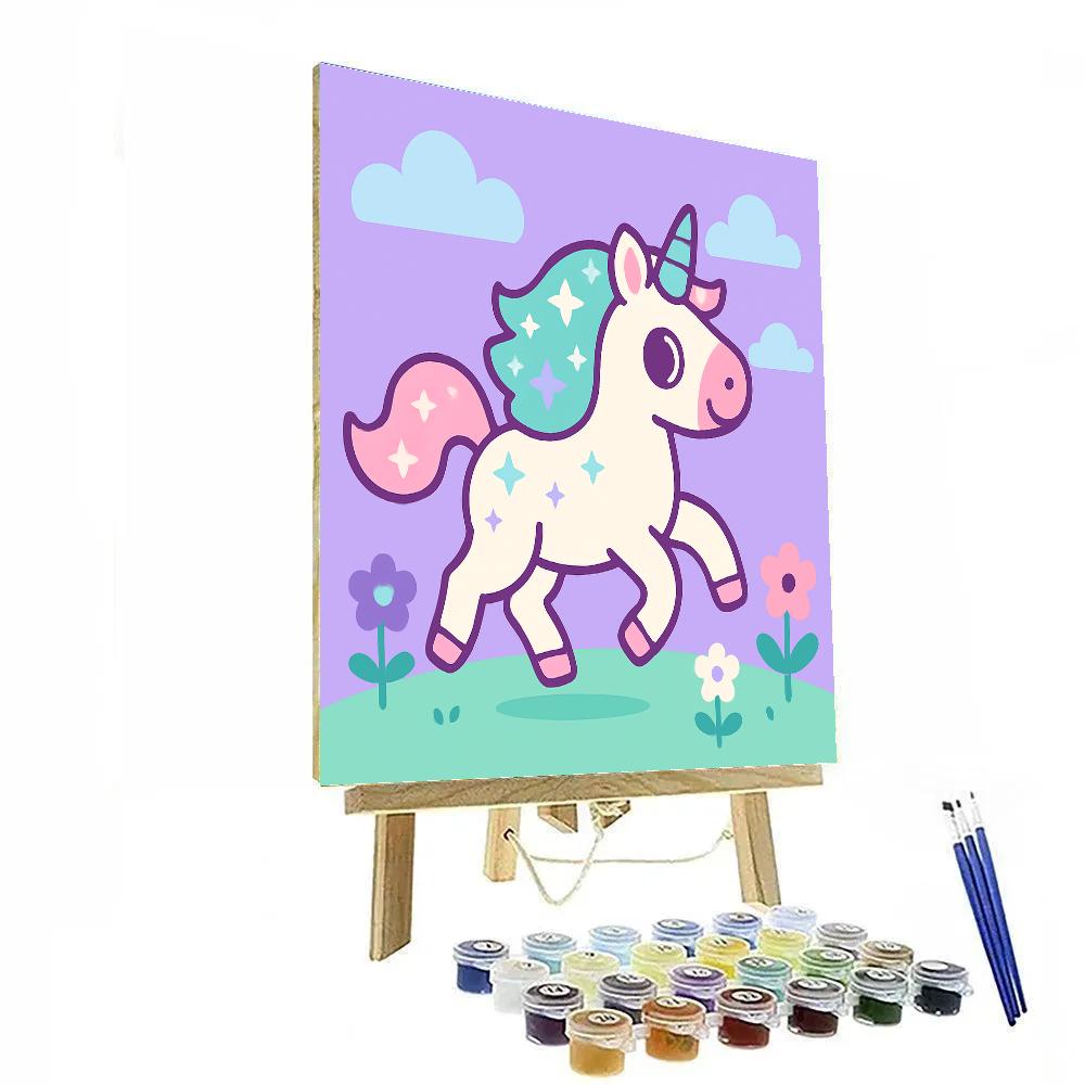 Magic Meadow Unicorn With Stars paint by number