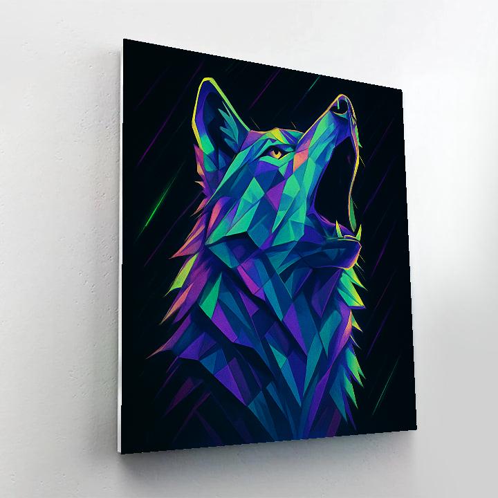 Neon Wolf Gaze DIY paint by numbers