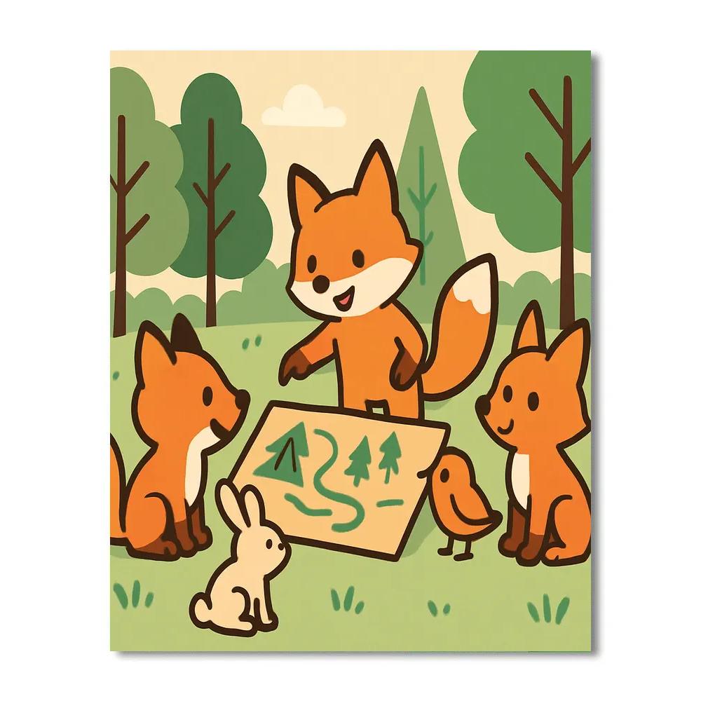 Forest Explorer Fox Club painting number kit