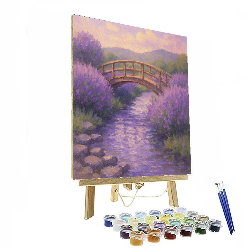 Bridge Over Lavender Stream paint by color