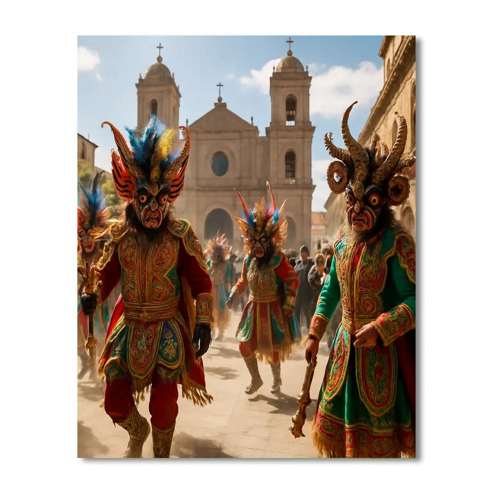 Carnaval De Oruro Religious Parade paint by number