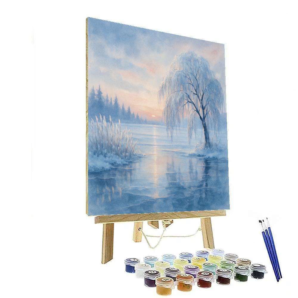 Frozen Lake Reflections painting number kit