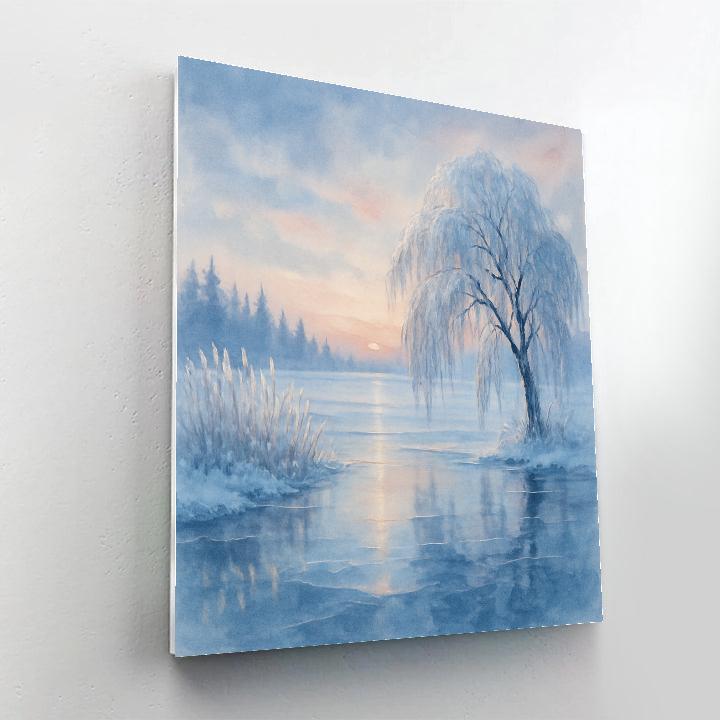 Frozen Lake Reflections painting number kit