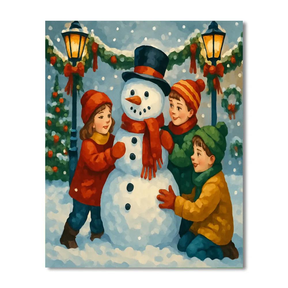 Siblings Snowlight DIY paint by numbers