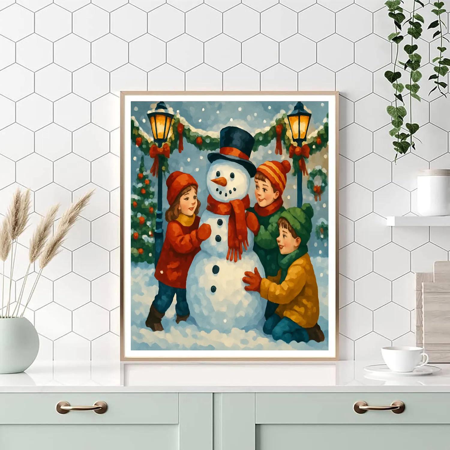 Siblings Snowlight DIY paint by numbers