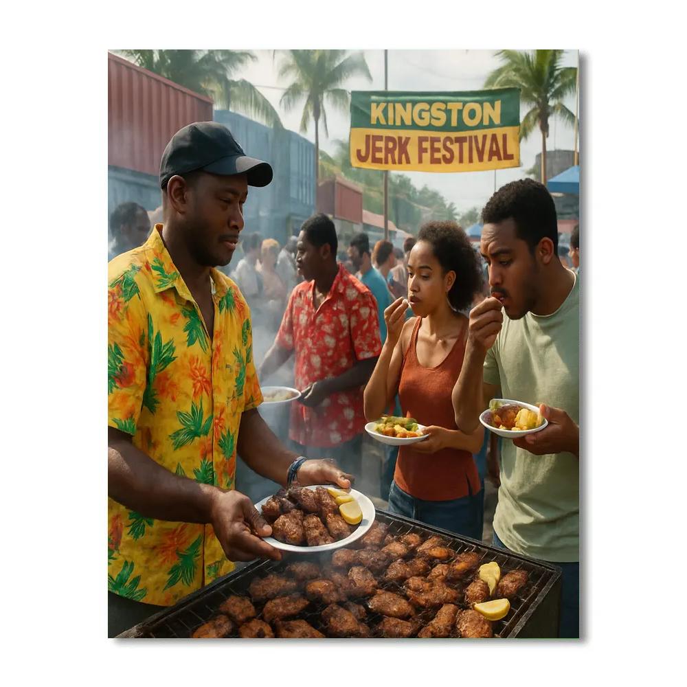 Kingston Jerk Festival Street Food Paint by numbers kits
