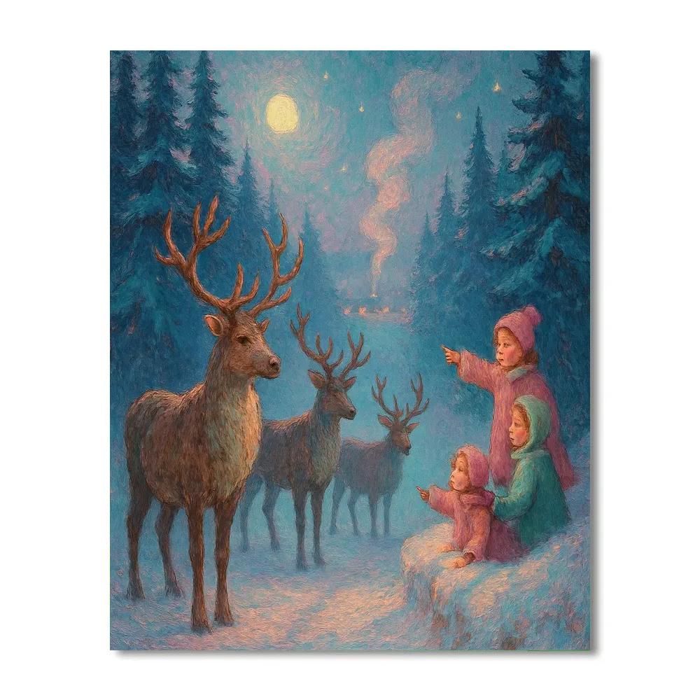 Reindeer Lane Twilight DIY paint by numbers