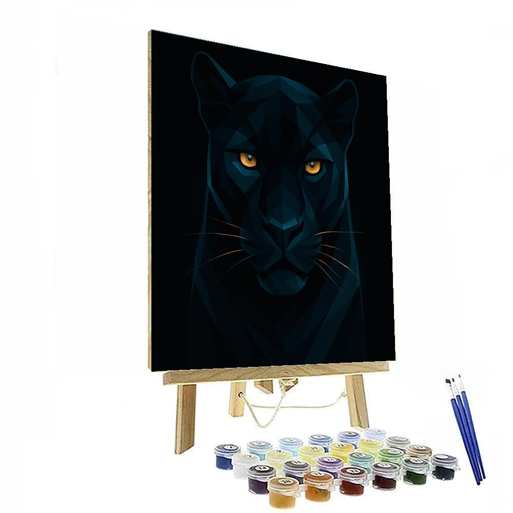 Geometric Panther Stare paint by number