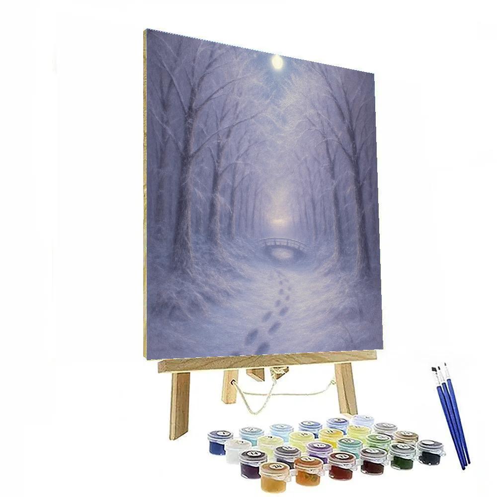 Moonlit Frosted Path Number painting