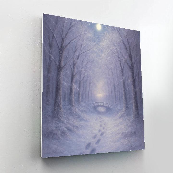 Moonlit Frosted Path Number painting