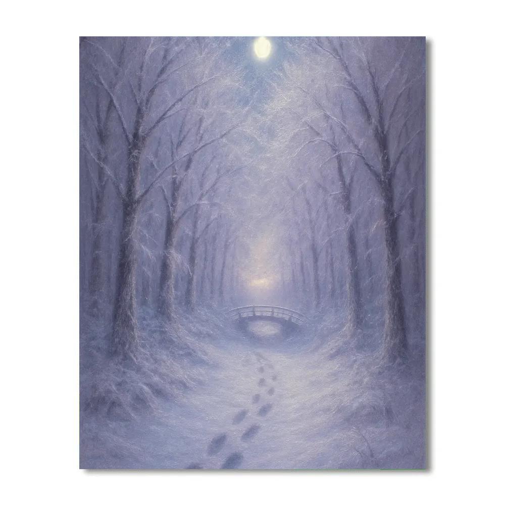 Moonlit Frosted Path Number painting