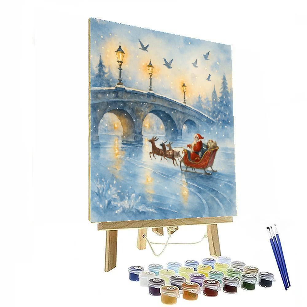Santa Over Lantern Bridge Paint by numbers kits