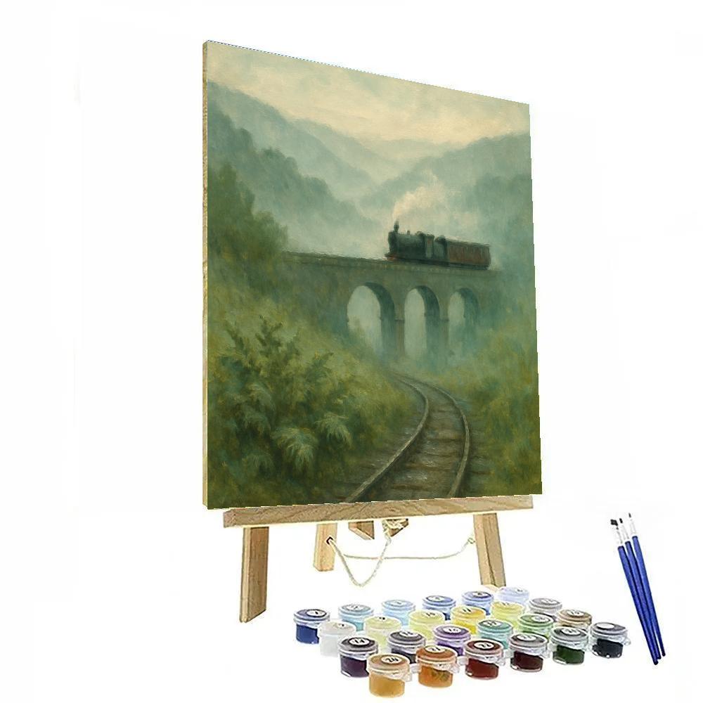 Misty Valley Train Crossing Paint by numbers kits