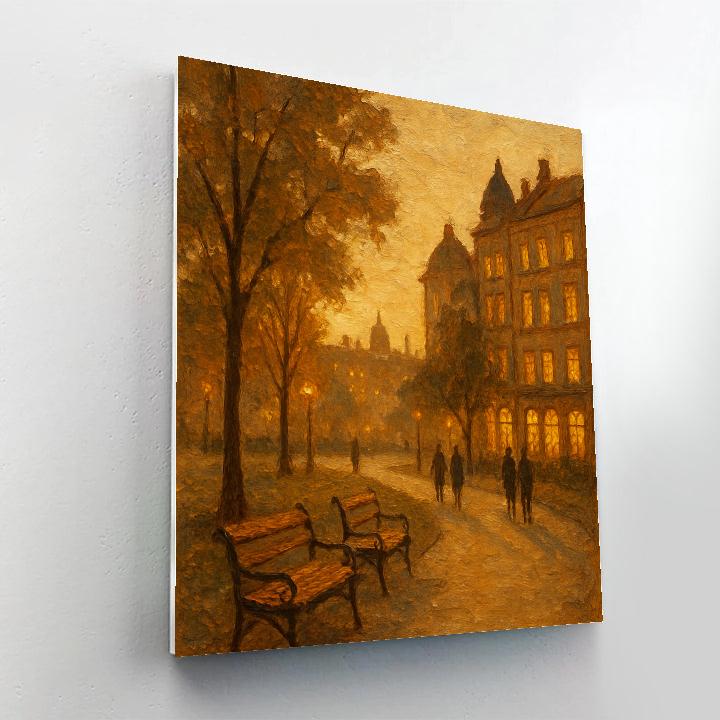 Golden Park View Overlook Cityscape paint by number