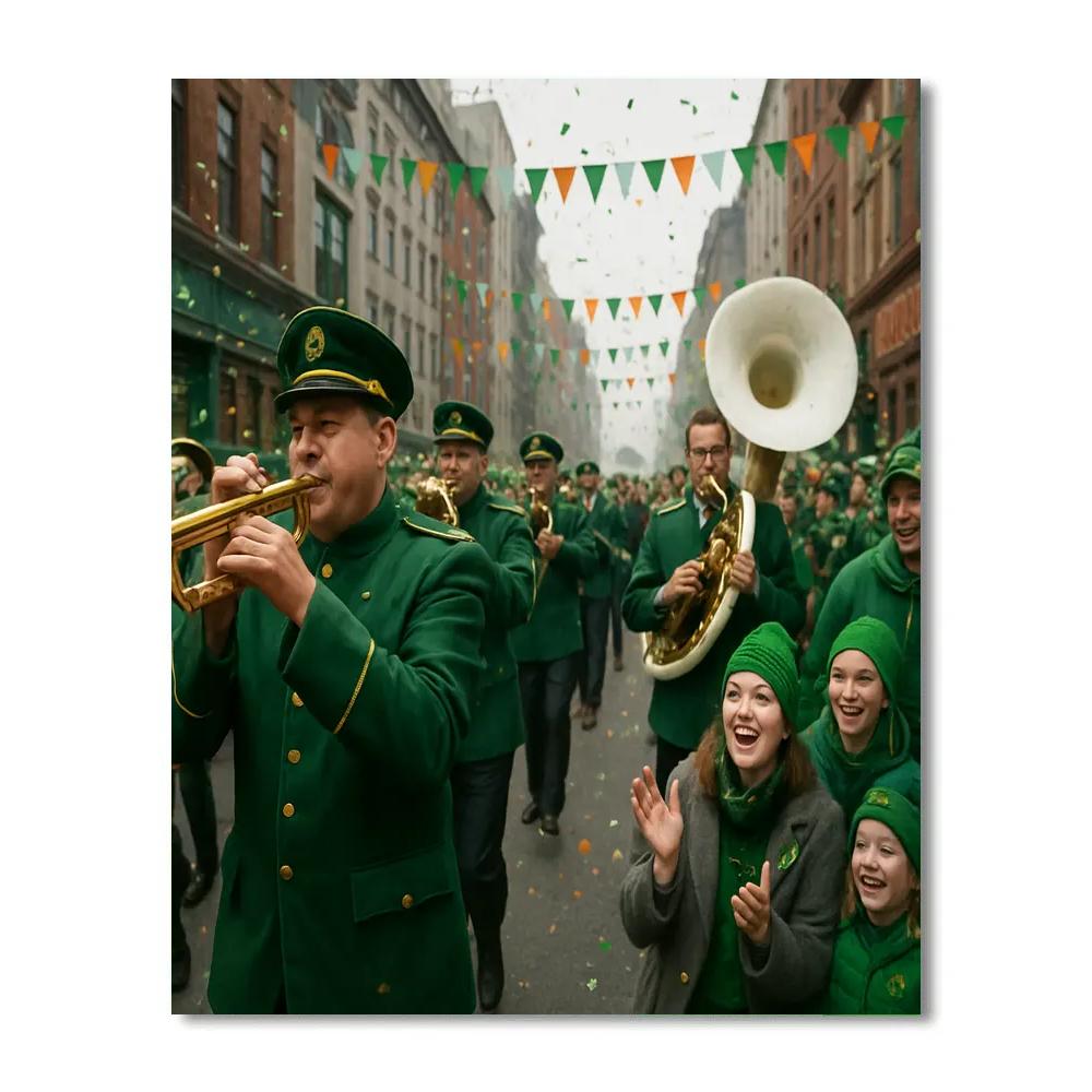 St Patricks Day Parade City March paint by number