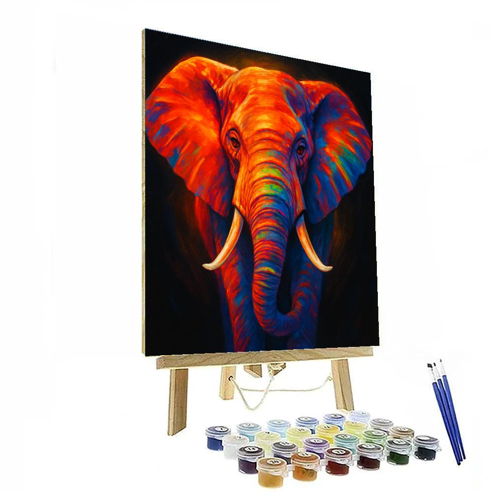 Solar Elephant Portrait Painting by numbers kit