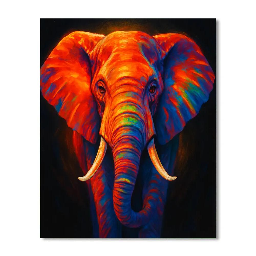 Solar Elephant Portrait Painting by numbers kit