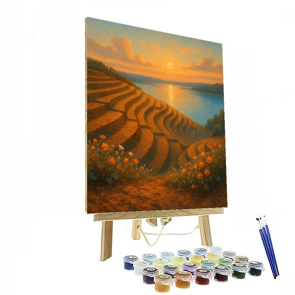 Sunset Over Copper Steps paint by color