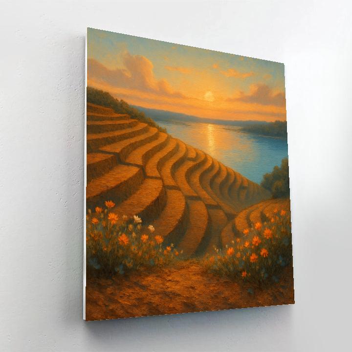 Sunset Over Copper Steps paint by color