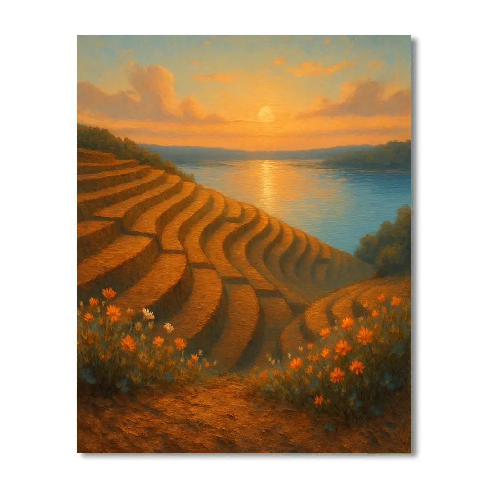 Sunset Over Copper Steps paint by color