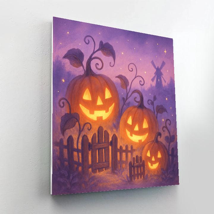 Whimsical Jack O Lantern Garden paint by number