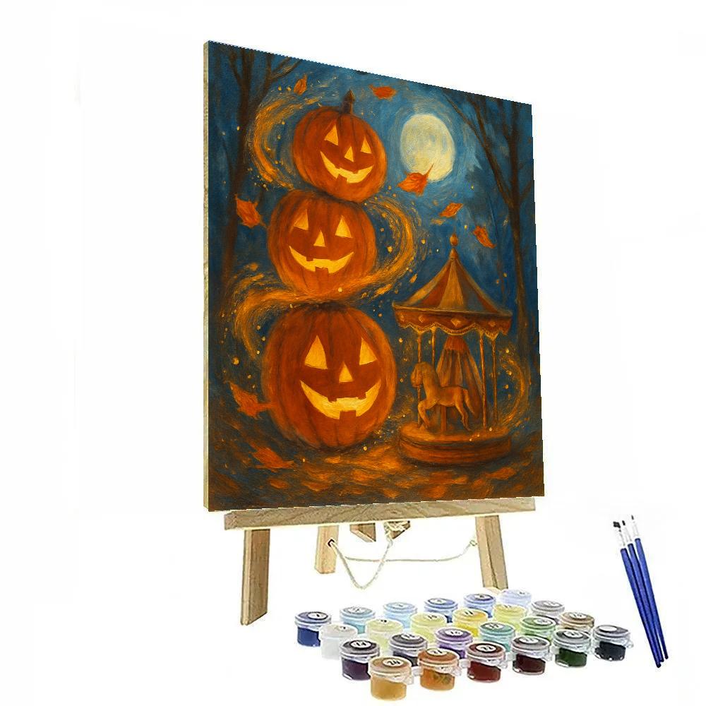 Stargazer Pumpkin Carousel Painting by numbers kit