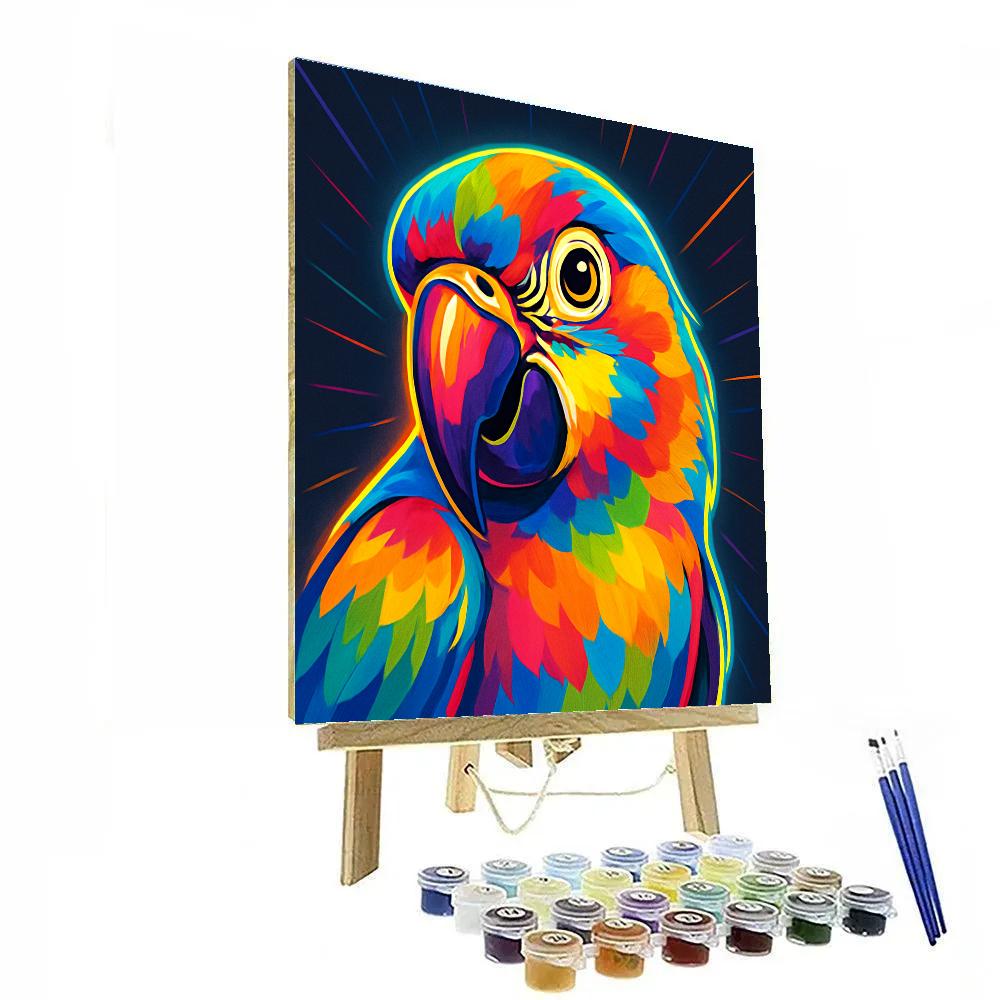 Chromatic Parrot Face Paint by numbers kits