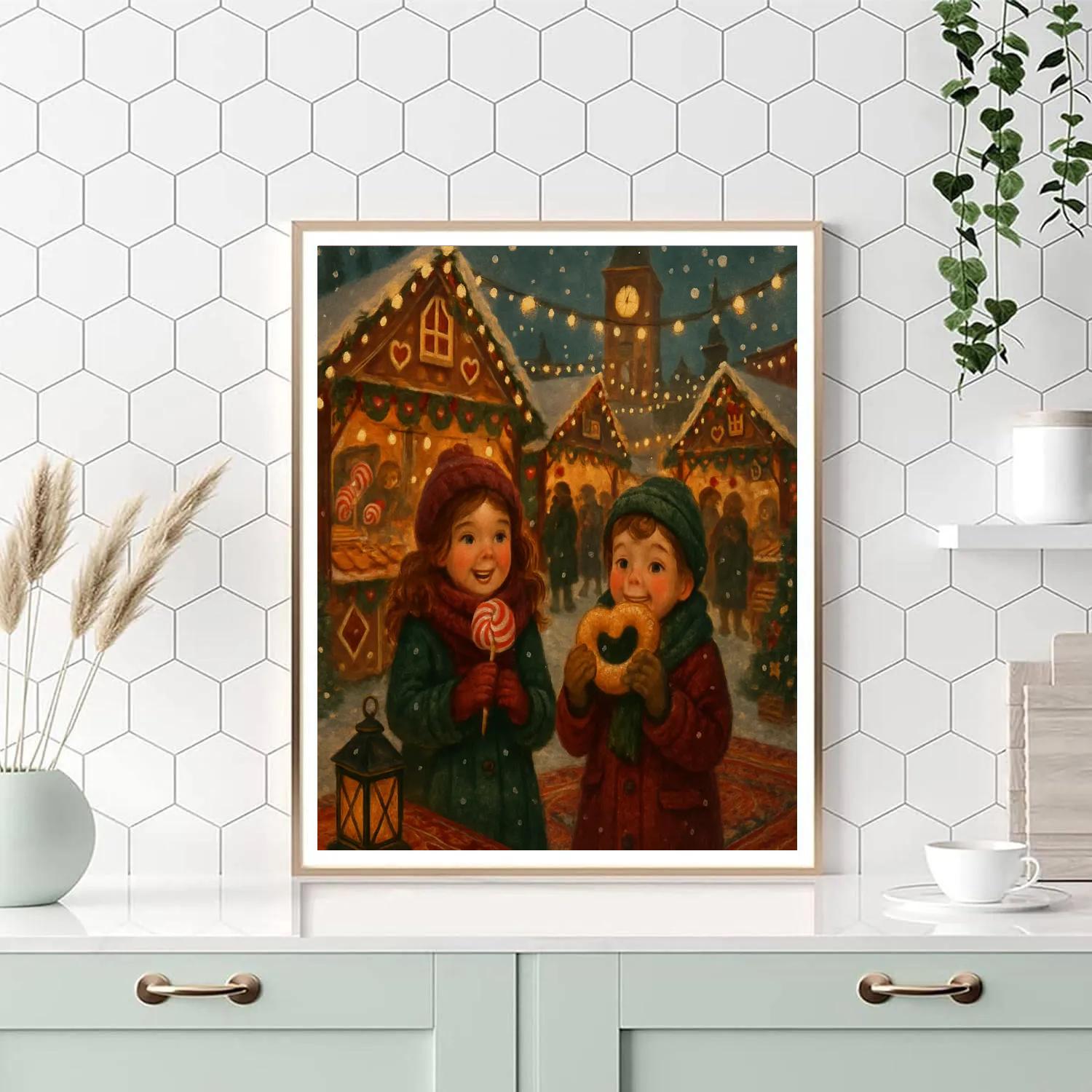 Gingerbread Lane Market Number painting