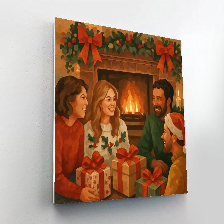 Ribboned Hearth Celebration Numbered painting kits