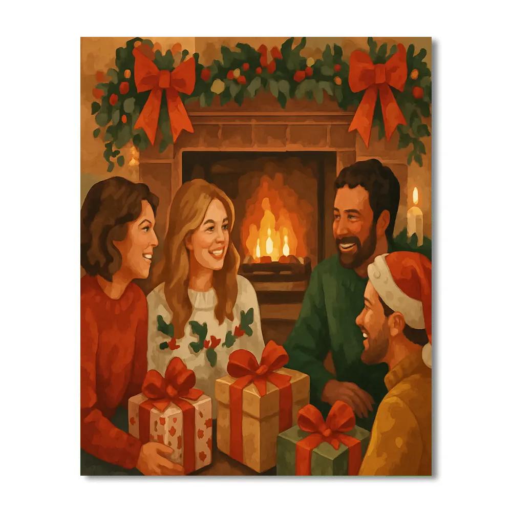 Ribboned Hearth Celebration Numbered painting kits