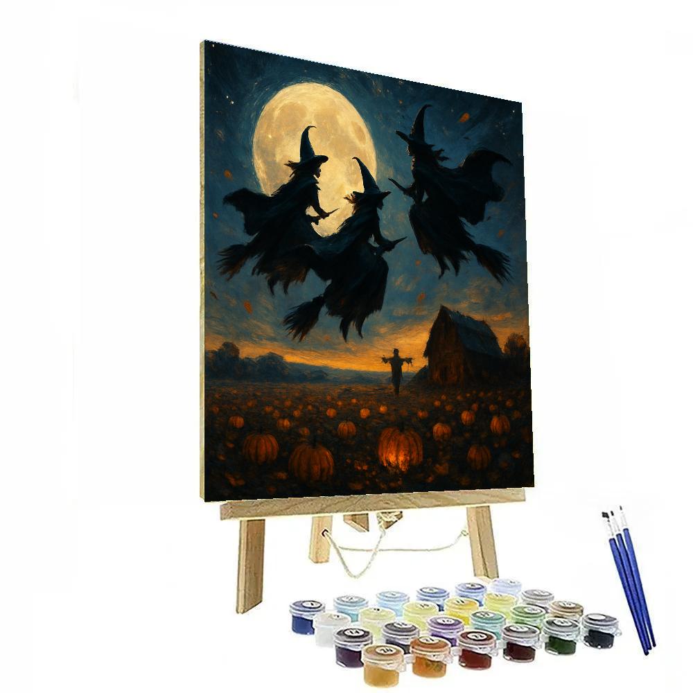 Witches Over Harvest Field Paint by numbers kits