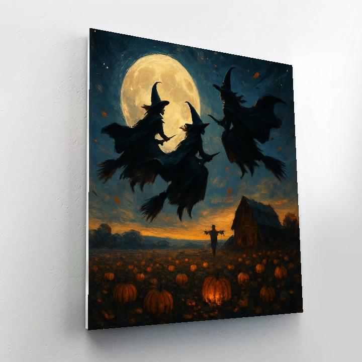 Witches Over Harvest Field Paint by numbers kits